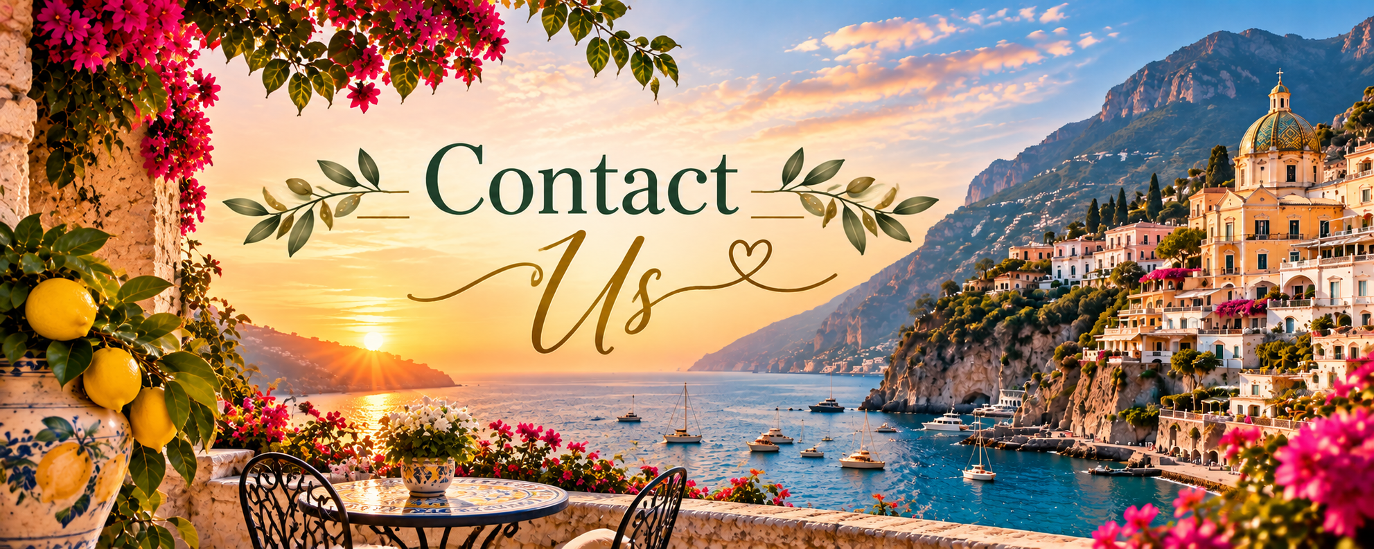 Contact Us - Amalfi Coast at sunset